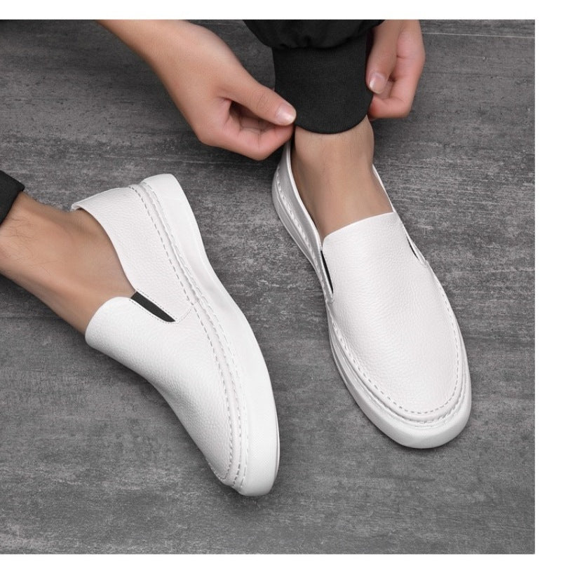 Men's Board Trendy Slip-on Comfortable Cowhide Sneakers