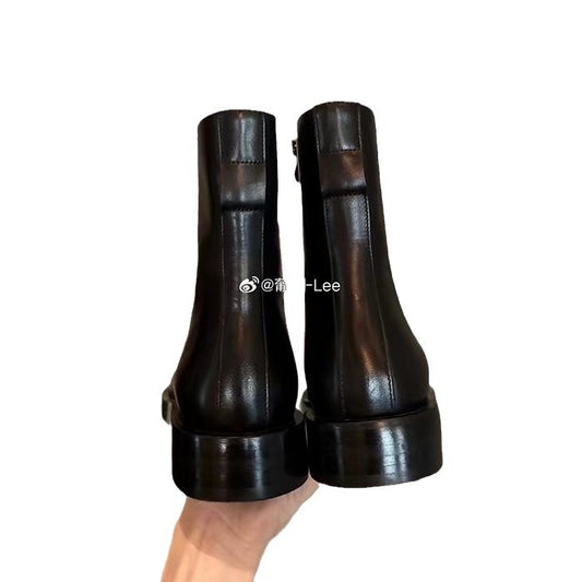 Women's Knight Round Head Chunky Ankle For Boots