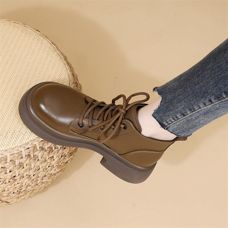 Women's Genuine Platform Martin Soft Bottom British Style Fried Street Boots