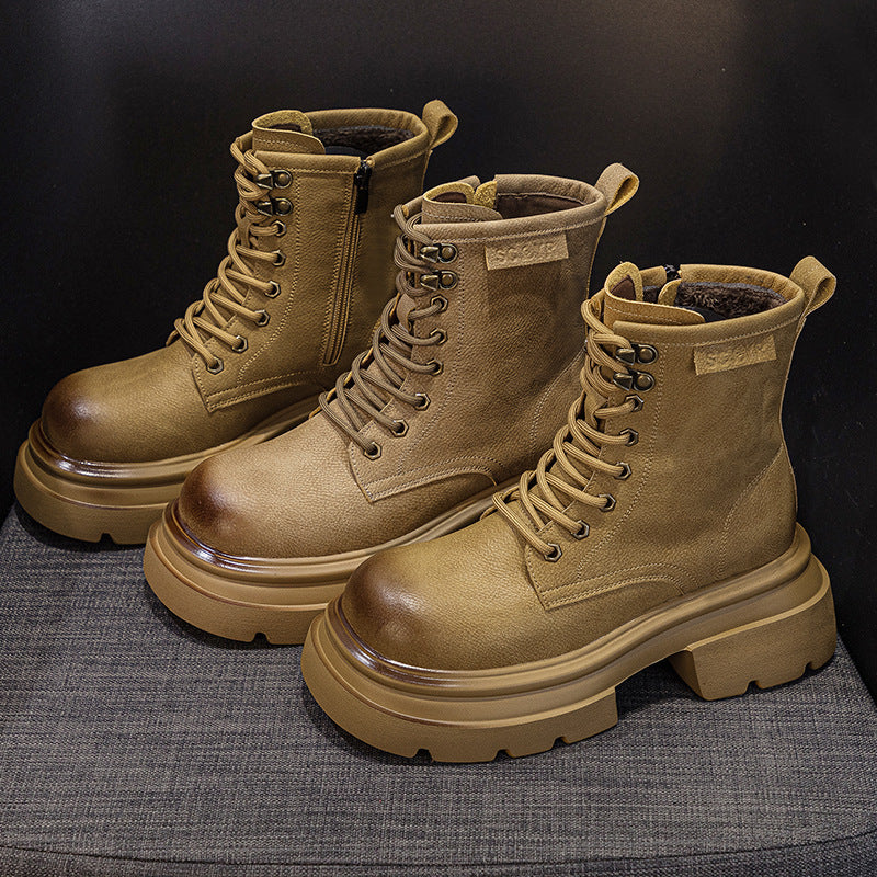 Fried Street Thick Bottom Worker Ankle Boots
