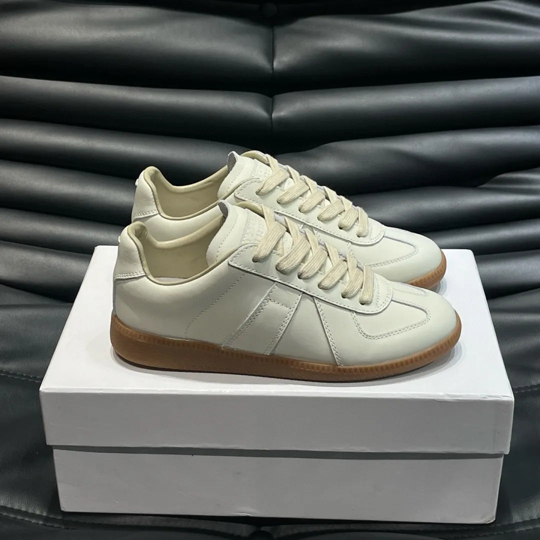 Women's & Men's Retro German Training Couple Genuine White Men's Board Shoes