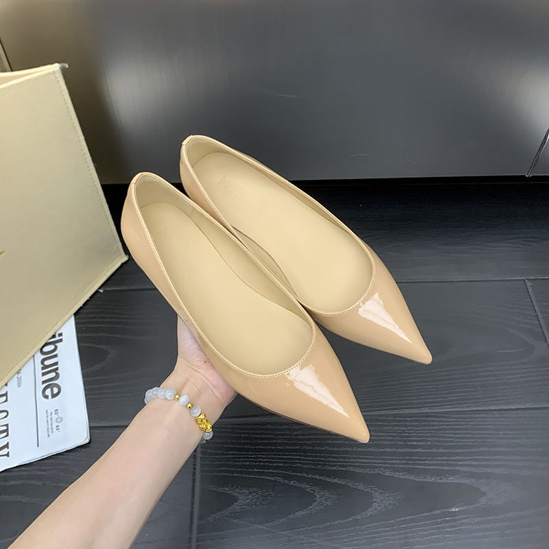 Fashionable High-grade Pointed Plus Size Low-cut Pumps Red Bottom Women's Fashion Shoes