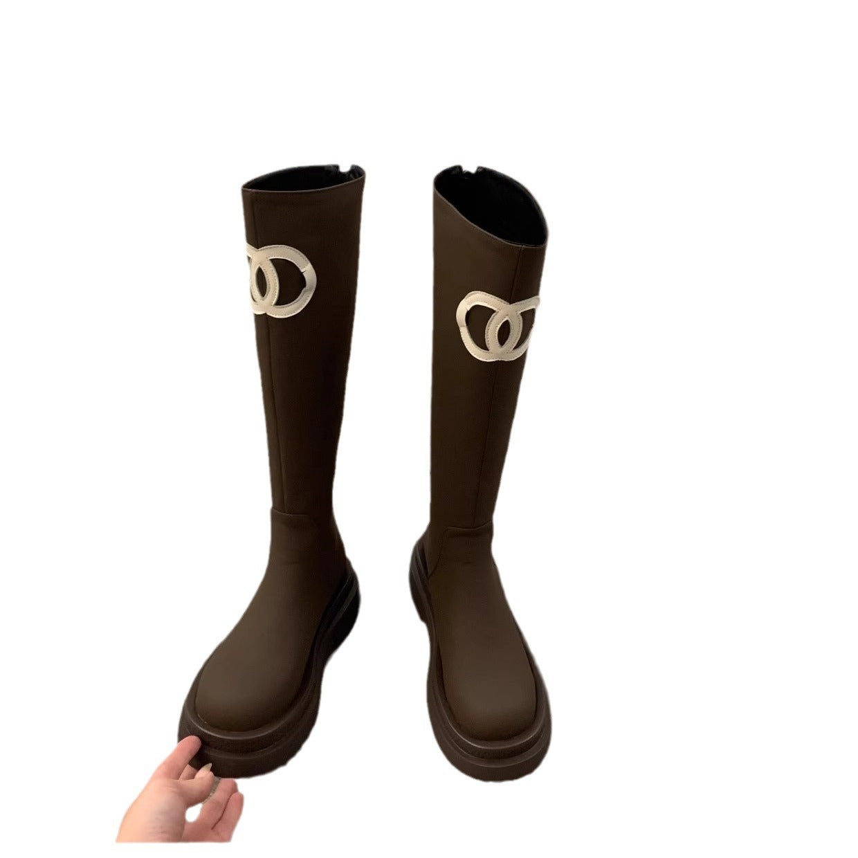 Women's Early Autumn Classic Style Thick Bottom Knee-high Boots