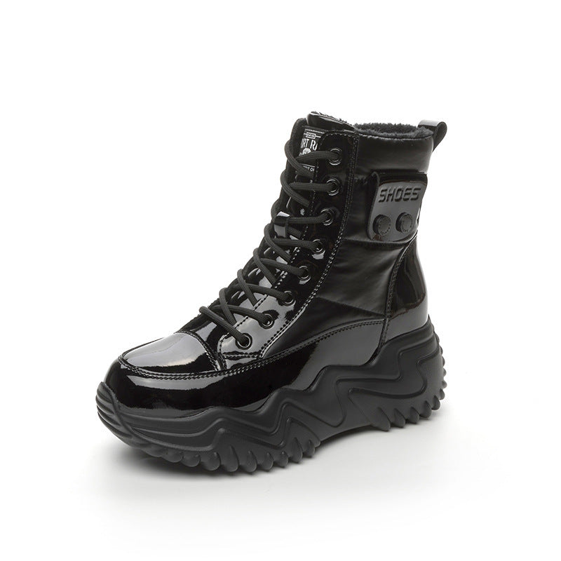 Women's Fleece-lined Height Increasing Leisure Genuine Elevator Thick Women's Casual Shoes