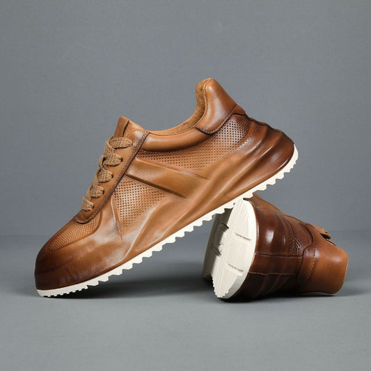 Men's Summer Breathable Platform White Genuine Fashion Men's Shoes