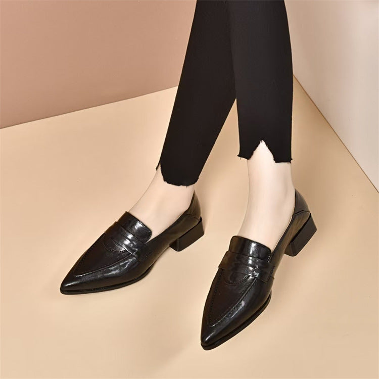 Women's French Style Vintage Trendy Pointed Toe Korean Square Women's Fashion Shoes