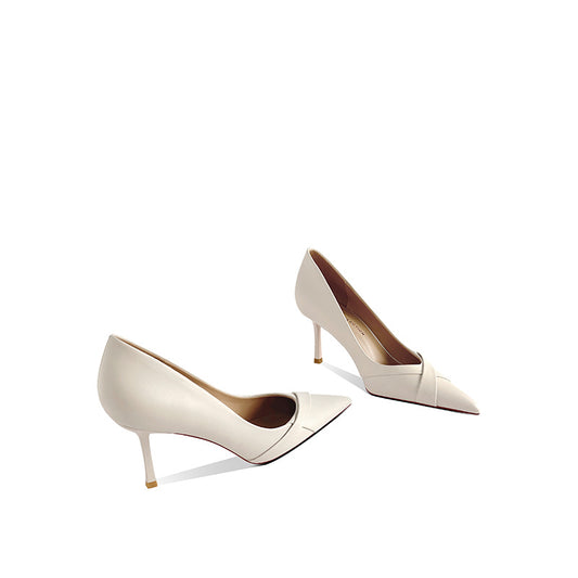 With Black Professional Pointed Design Sense Niche Heels