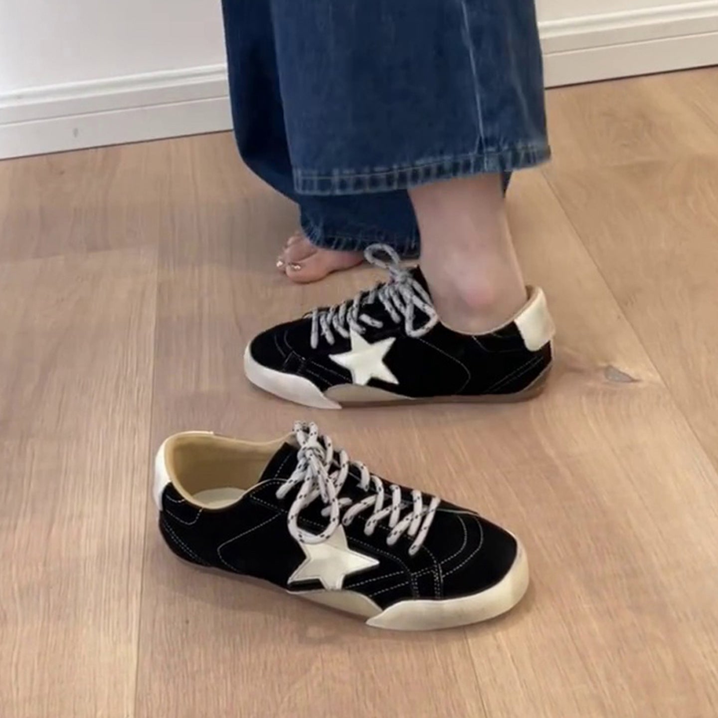 Women's Version Retro Rub Colored Distressed Star Pattern Golden Goose Flat Women's Sports Shoes