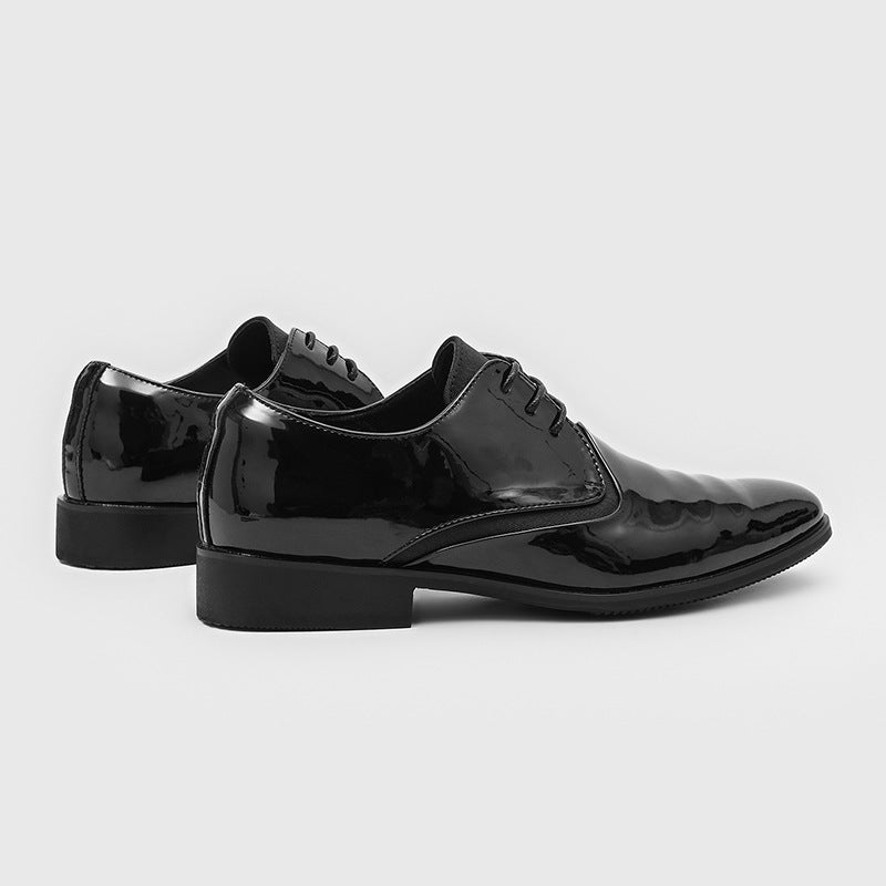 Men's Derby Business Round Toe Commuter Formal Wear Glossy Men's Shoes