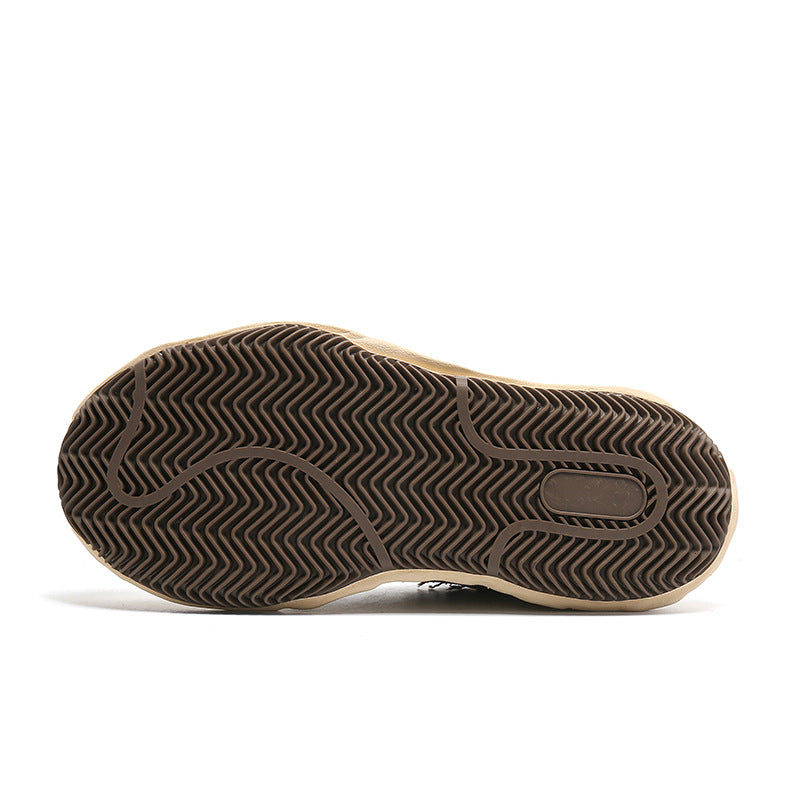 Women's & Men's Washed Worn Color Block Platform Dissoed Retro Shell Men's Board Shoes