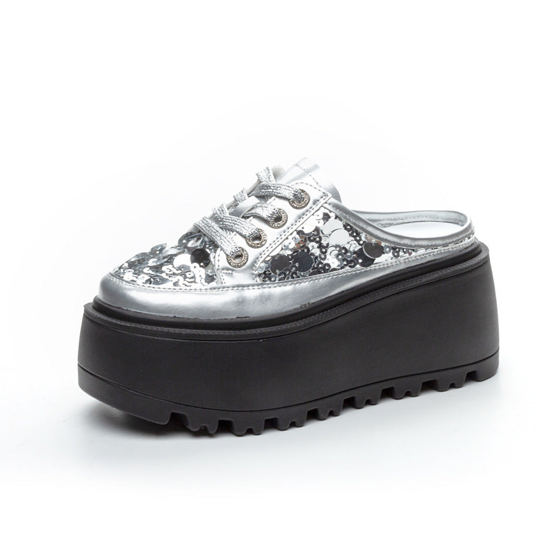 Women's Lazy Pump Summer Wear Platform Increased Height Fixed Slippers