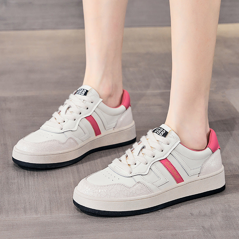 Women's White Flat Versatile Breathable With Skirt Casual Shoes