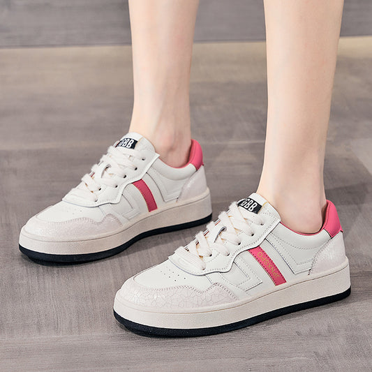 Women's White Flat Versatile Breathable With Skirt Casual Shoes