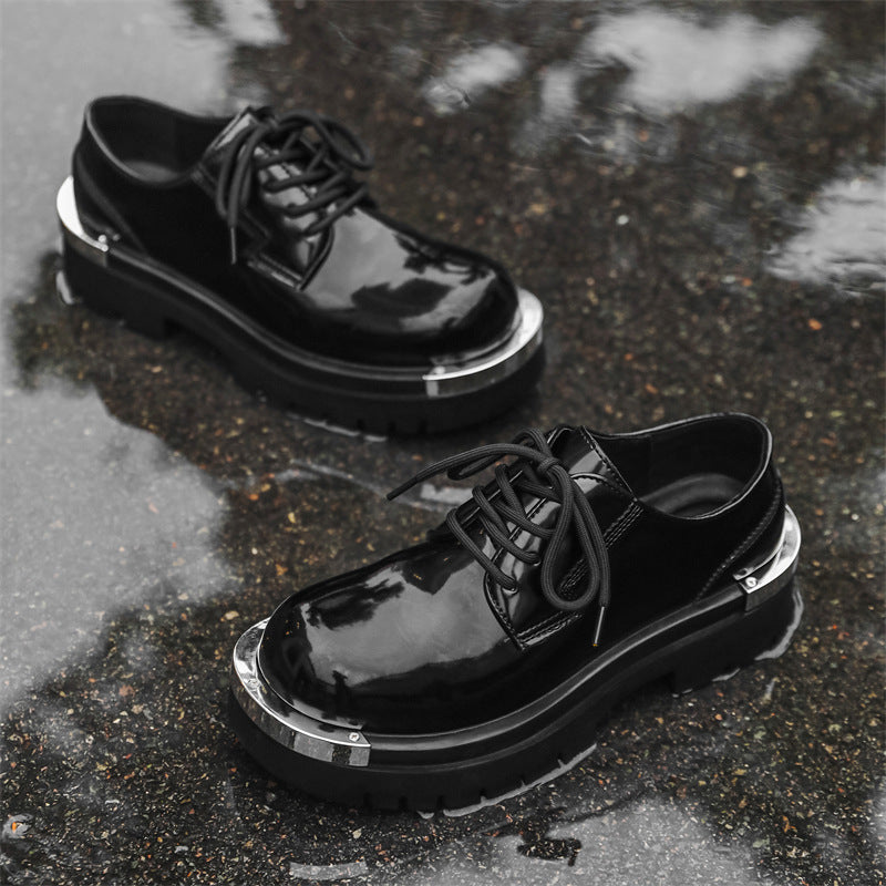 Men's Height Increasing British Style Martin Low Leather Shoes