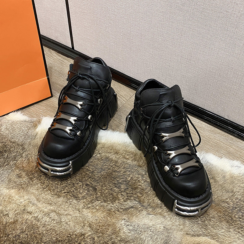 Women's Spring Heavy Metal Platform Punk Style Small Gothic Dark Boots