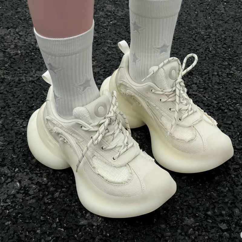 Women's Streamer Running Breathable Thick Sole Increased Casual Shoes