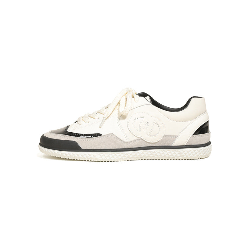 Women's Panda Color Matching German Training Classic Style Flat Sneakers