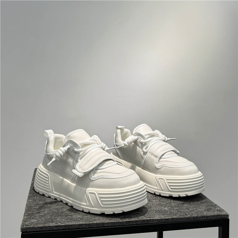 Men's Autumn Slip-on White Trendy Platform Low Casual Shoes