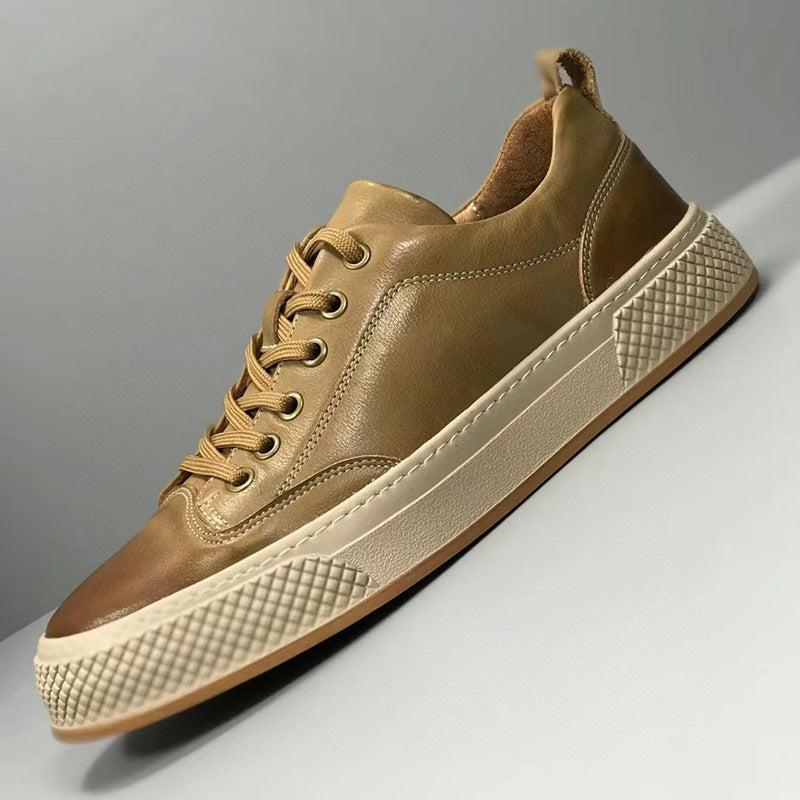 Men's Fashionable Autumn Genuine Breathable Green Top Sneakers