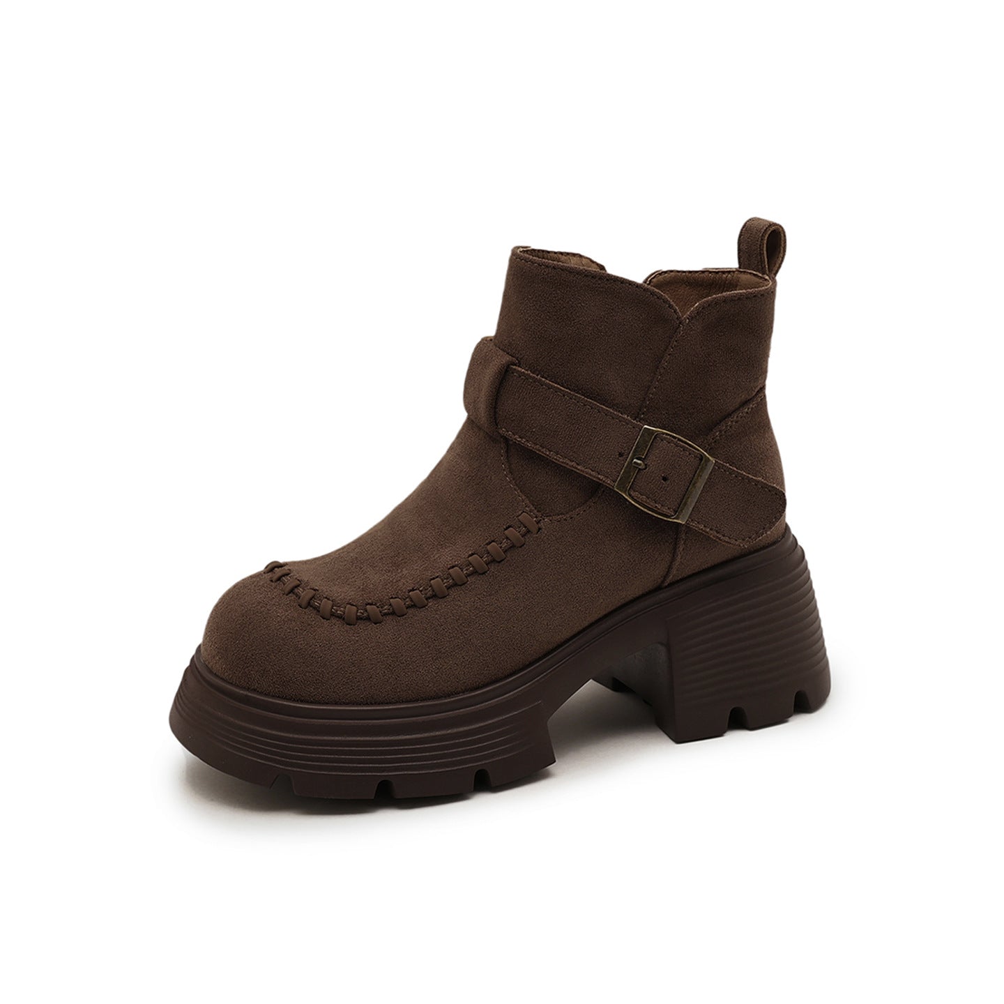 Women's Platform Ankle Brown Fashion Martin Snow Boots