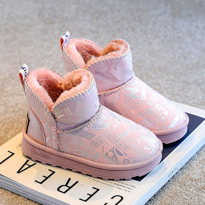 Children's Winter Fleece-lined Thickened Soft Bottom Boy's Boots