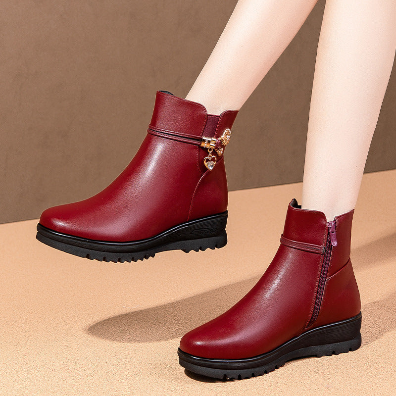 Soft Sole Spring Fleece-lined Thickened Female Women's Shoes