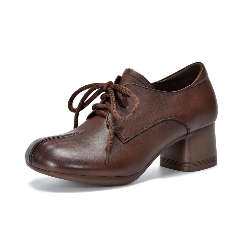Women's Chunky Retro Comfort Mid Mother Leisure Commute Small Four Women's Casual Shoes