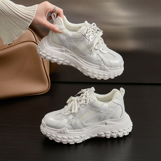 Women's Height Increasing Insole Mesh Breathable Dad Small Size Thick Bottom Women's Sports Shoes