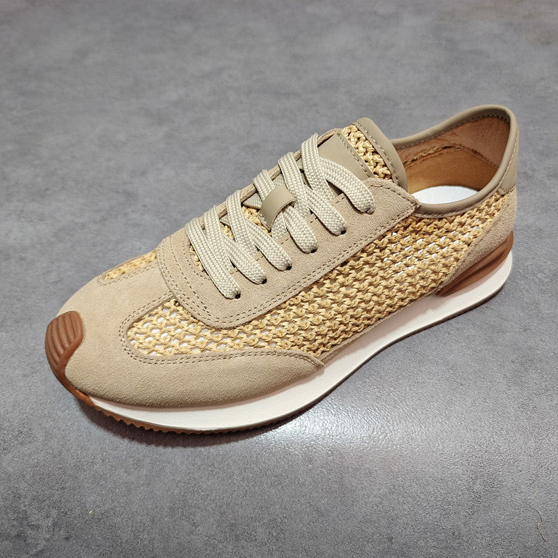 Men's First Layer Apricot Cow Board Fashion Summer Casual Shoes