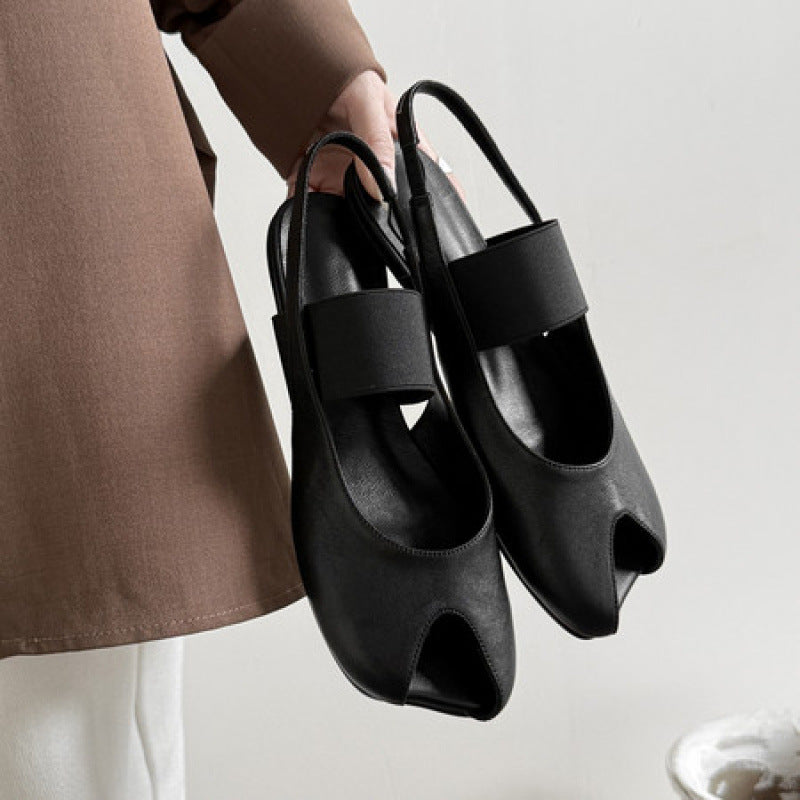 Inside Outside Sheepskin Instep Elastic Band Sandals