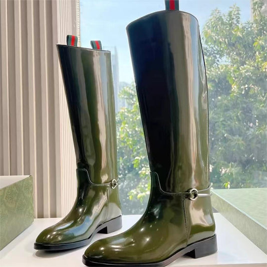 Women's Riding Handmade Model Style Flat Long Women's Leather Boots