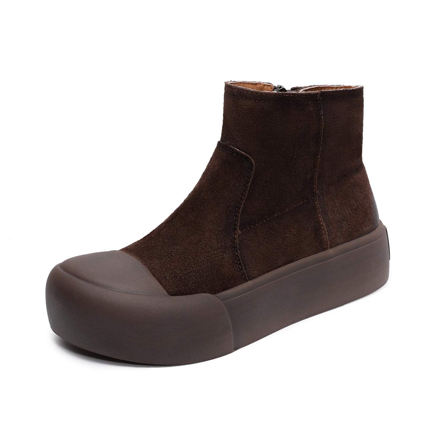 Women's Easy Matching Ankle Muffin Thick-soled British Women's Leather Boots