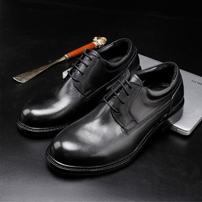 Men's Retro Washed Genuine Outsole Wedding Business Leather Shoes