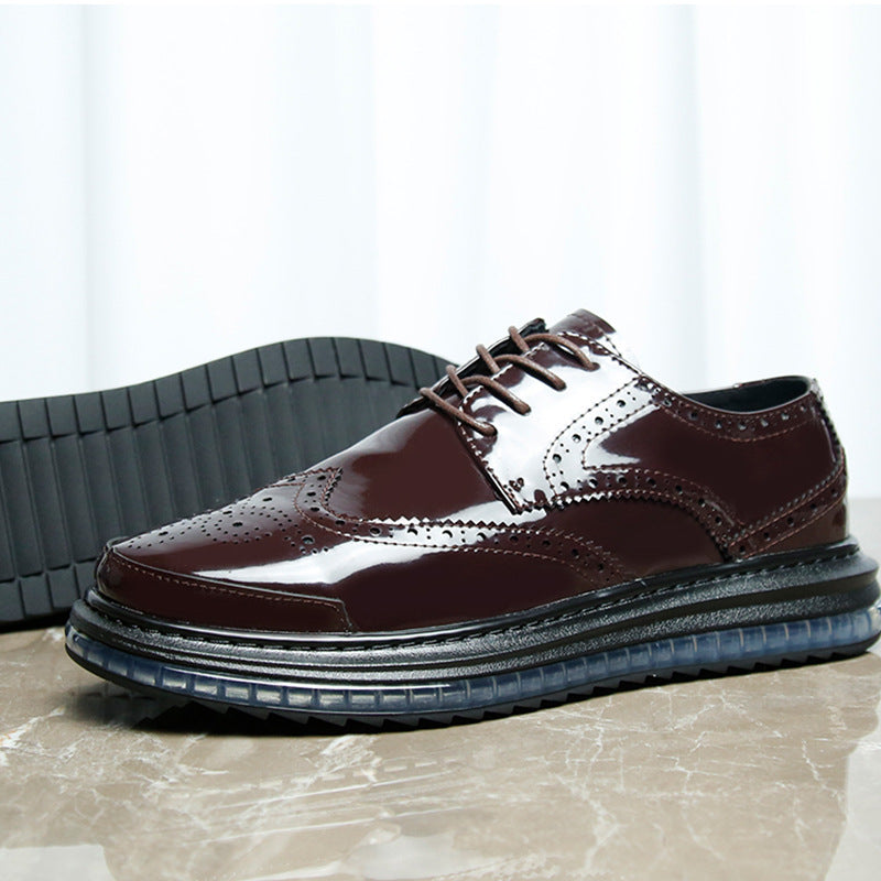 Men's Classic Glamorous Carved Patent British Casual Shoes