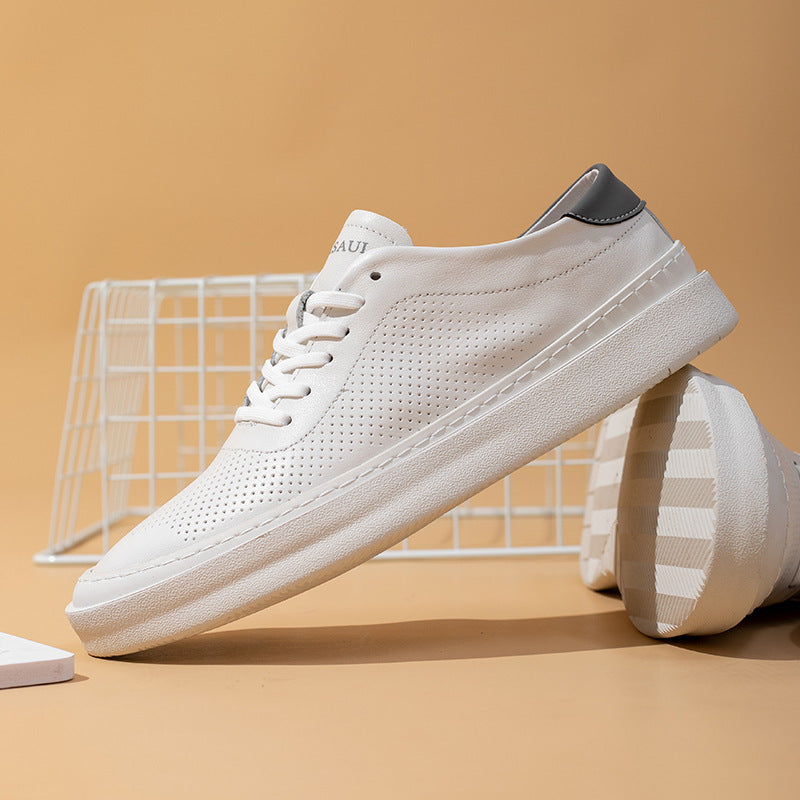 Men's Style Fashion Soft Bottom Breathable White Sneakers