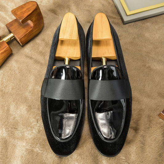 Men's Veet Patent Korean Business Round Loafers/doug Shoes