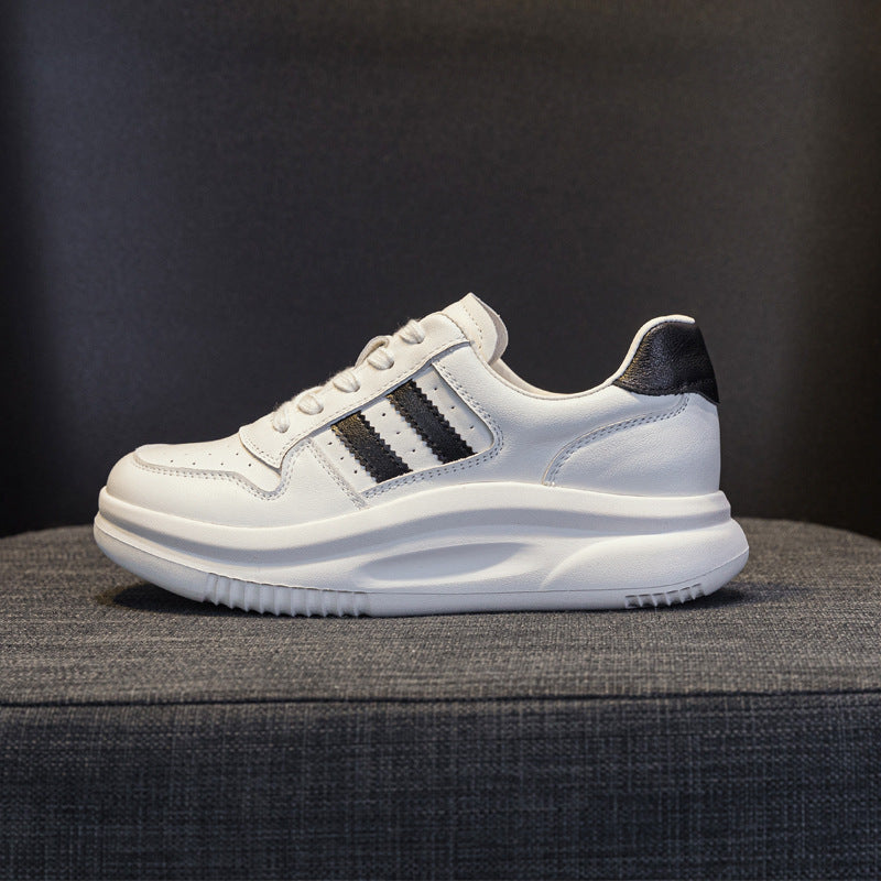 Women's Top Layer Cowhide White Spring Korean Sneakers