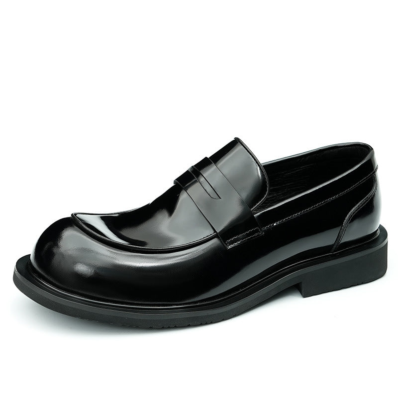 Men's Foot Big Head High-grade Glossy Slip-on Men's Business Leather Shoes