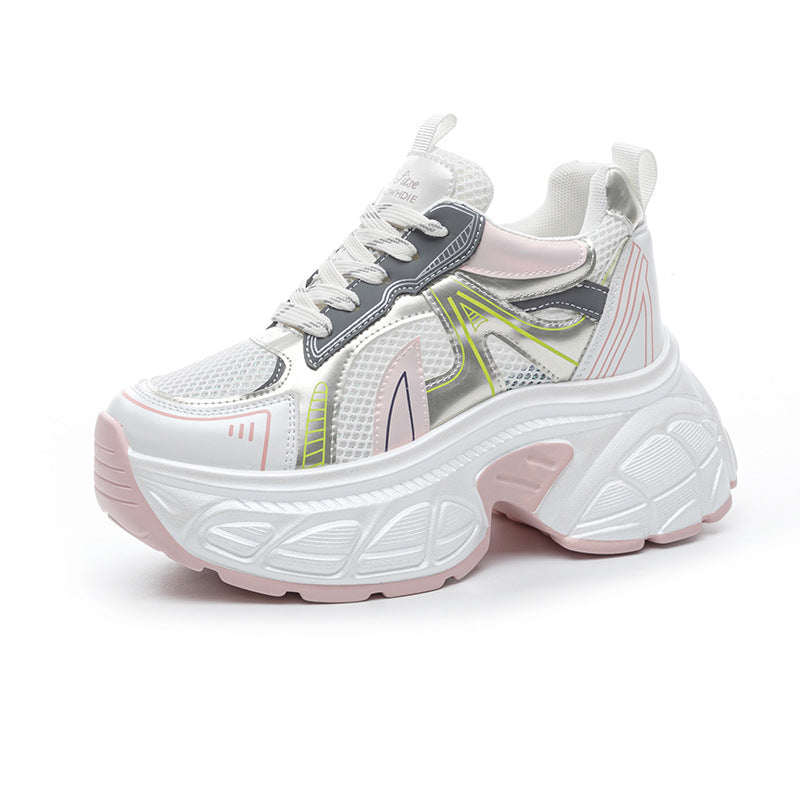Spring Fashion Dad Lace Up Single-layer Women's Casual Shoes