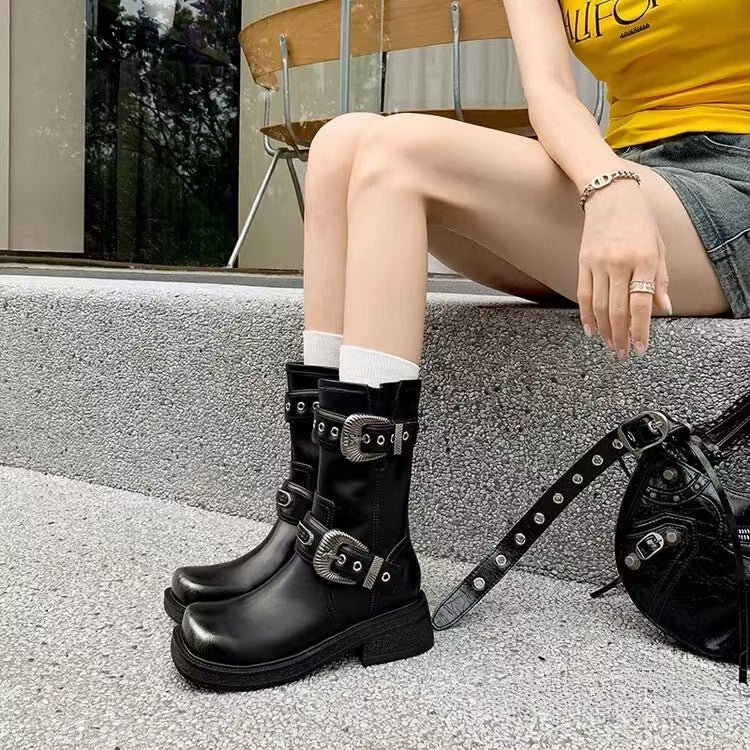 Women's Knight For British Platform Ankle Plus Women's Leather Boots