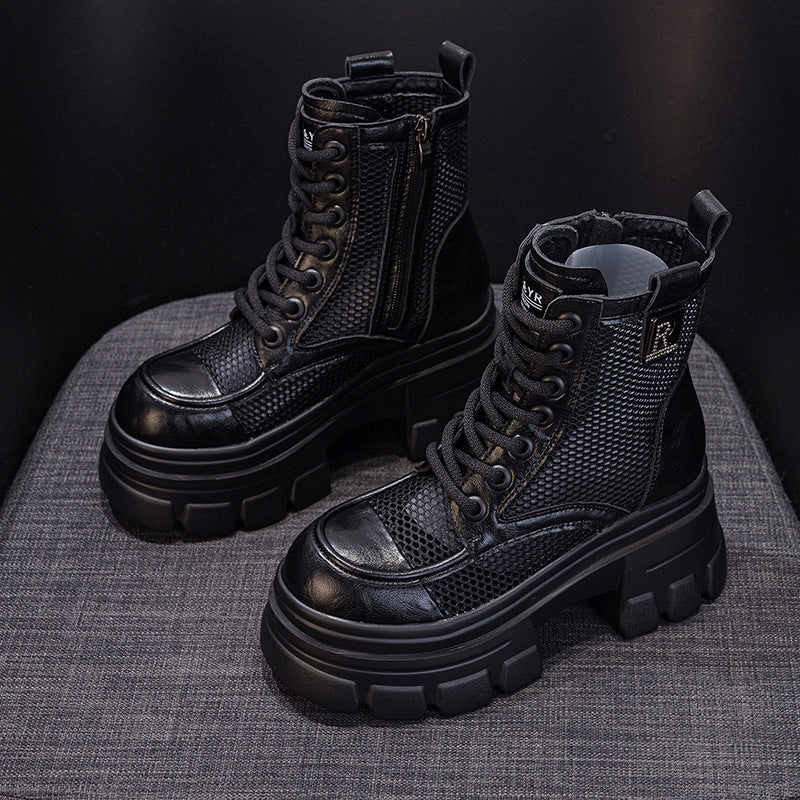 Women's Bottom Hollow Martin Summer Breathable Mesh Boots