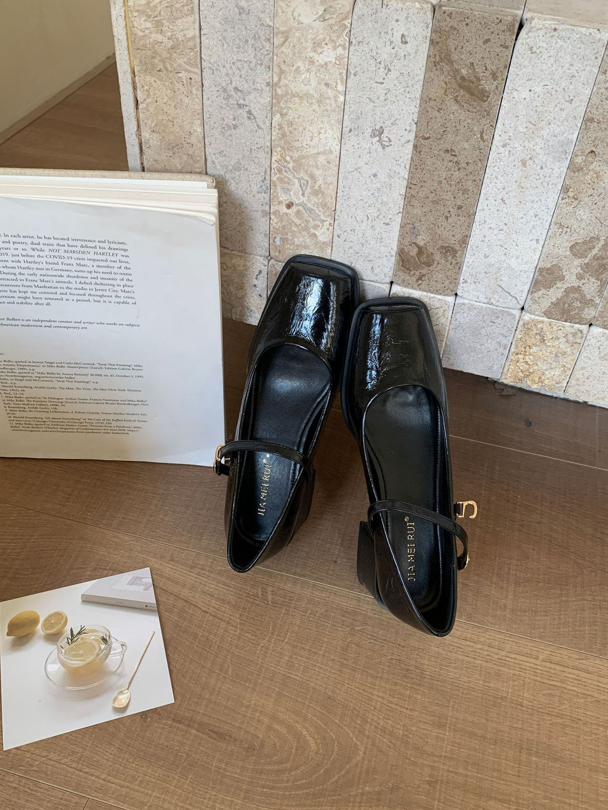 Women's Classy French Style Mary Jane Chunky Shallow Heels