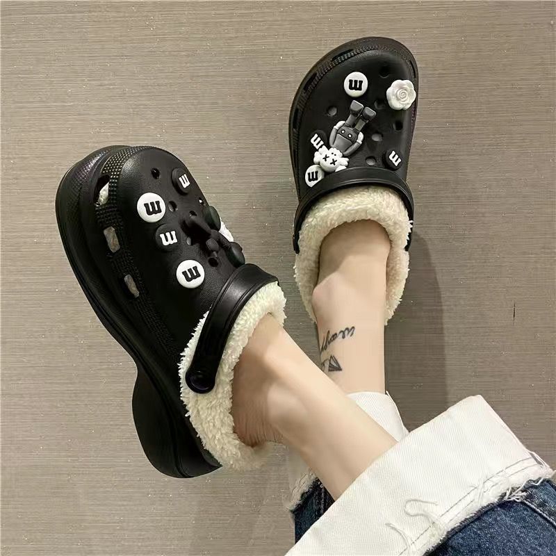 Women's Winter Fleece-lined Warm Cute Couple Cotton Home Women's Shoes