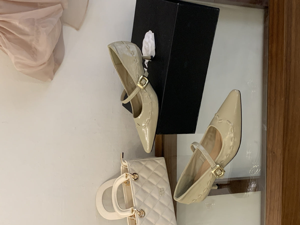 Women's Light Luxury High-grade Retro First Layer Cowhide Pointed Stiletto Low-cut Women's Casual Shoes