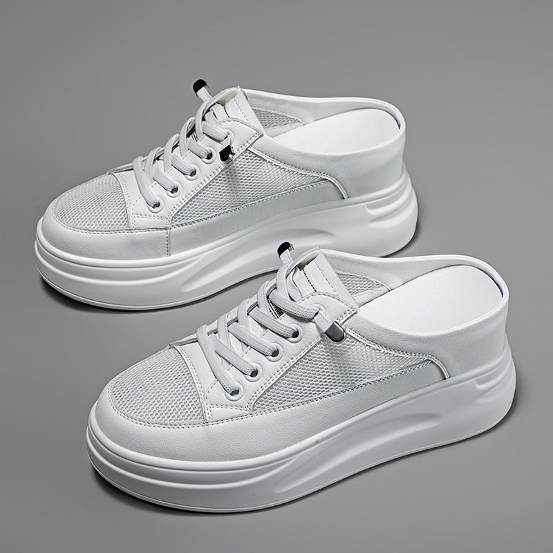 Women's White Campus Height Increasing Black Small Casual Shoes
