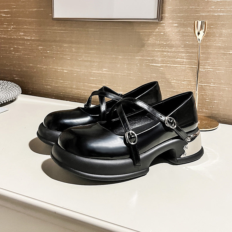 Women's Thick Bottom Mary Jane Uniform College Women's Shoes