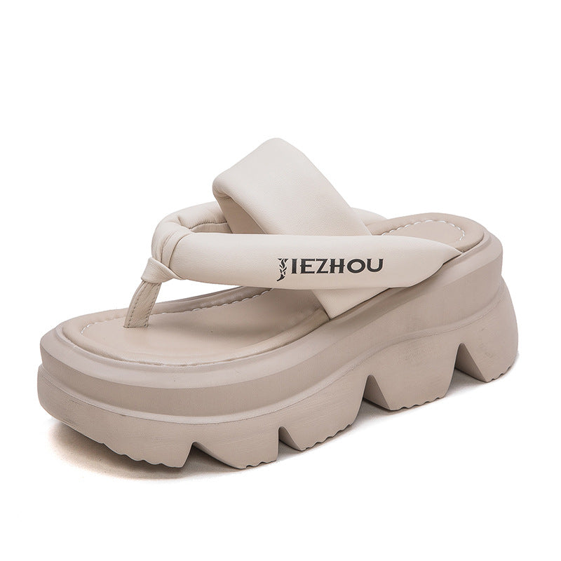 Women's Thick Bottom Fashion Outerwear Flip-flops Niche Slippers