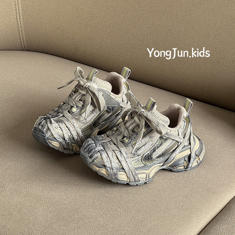 Children's Woven Strap Daddy Veet Distressed Boys Children's Sports Shoes