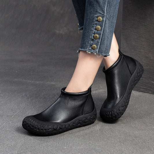 Women's Fashion Trend Round Toe British Ankle Boots