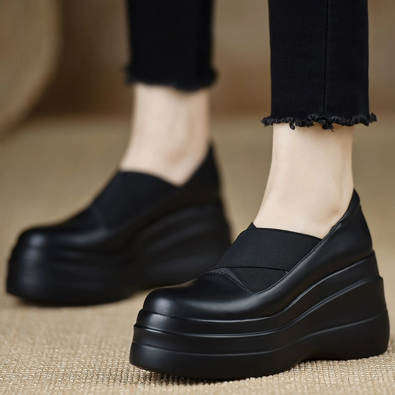 Women's Comfortable Platform Wedge Skinny High Pumps Loafers